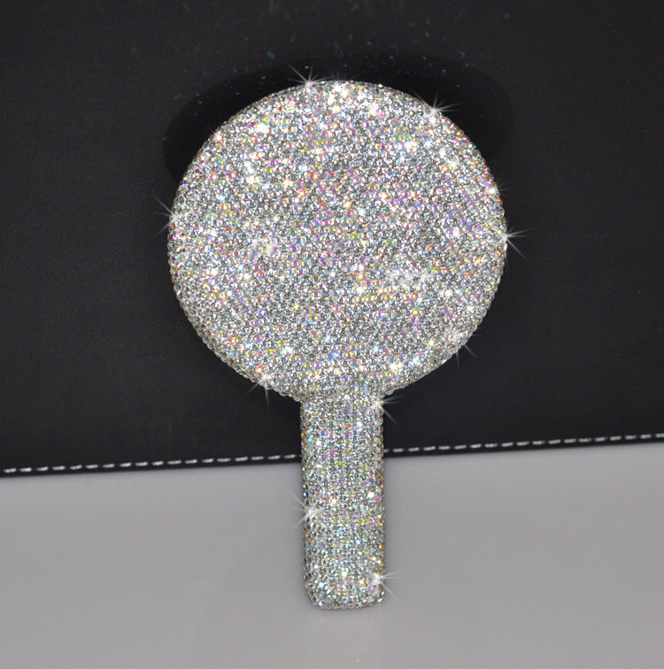 Creative Diamond Portable Handle Love Square Makeup Mirror