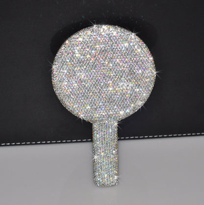 Creative Diamond Portable Handle Love Square Makeup Mirror