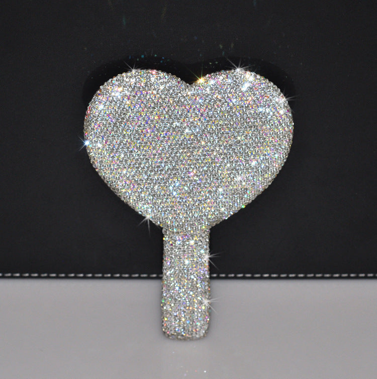 Creative Diamond Portable Handle Love Square Makeup Mirror