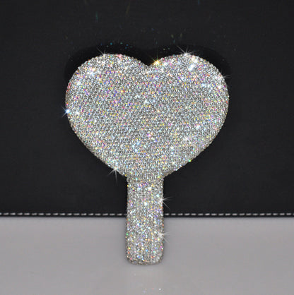 Creative Diamond Portable Handle Love Square Makeup Mirror