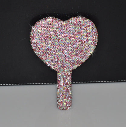 Creative Diamond Portable Handle Love Square Makeup Mirror