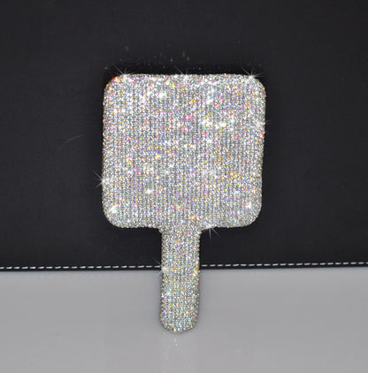 Creative Diamond Portable Handle Love Square Makeup Mirror