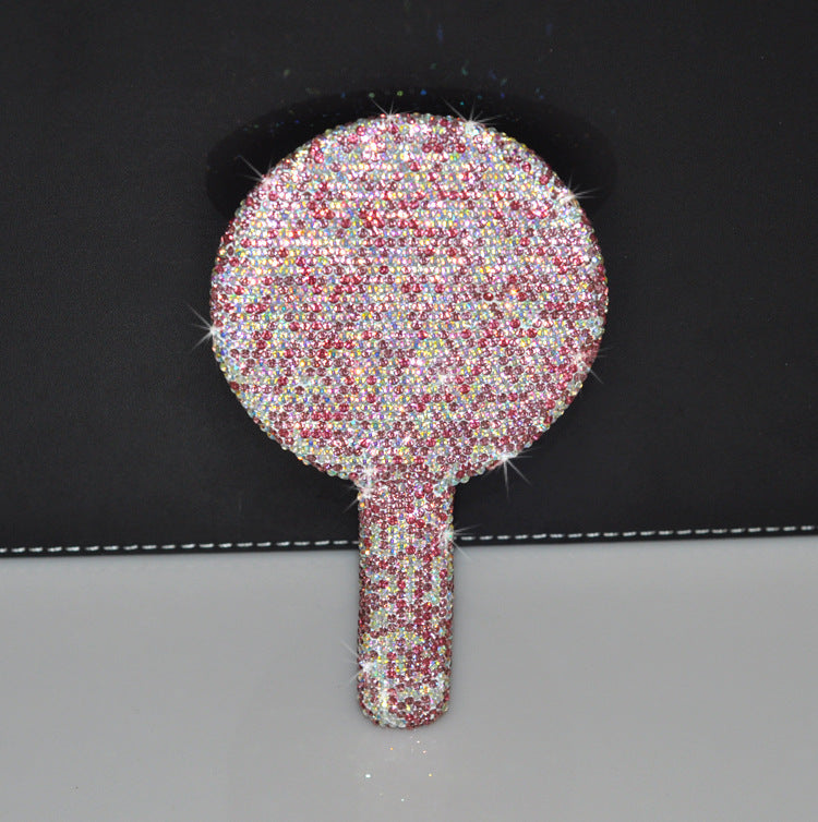 Creative Diamond Portable Handle Love Square Makeup Mirror