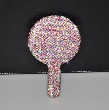 Creative Diamond Portable Handle Love Square Makeup Mirror