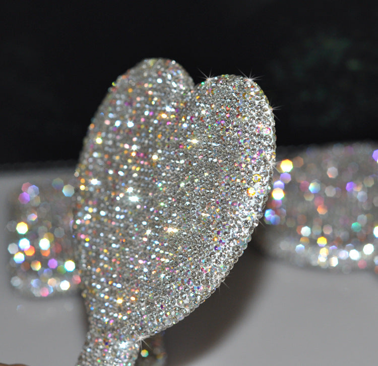 Creative Diamond Portable Handle Love Square Makeup Mirror