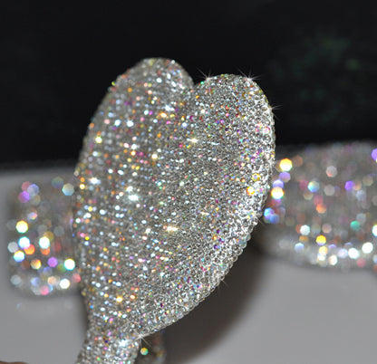 Creative Diamond Portable Handle Love Square Makeup Mirror