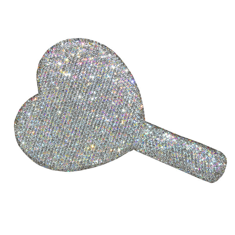 Creative Diamond Portable Handle Love Square Makeup Mirror