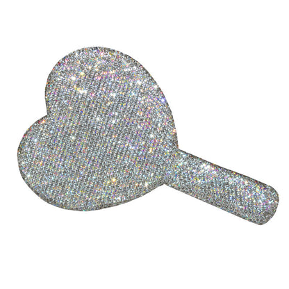 Creative Diamond Portable Handle Love Square Makeup Mirror